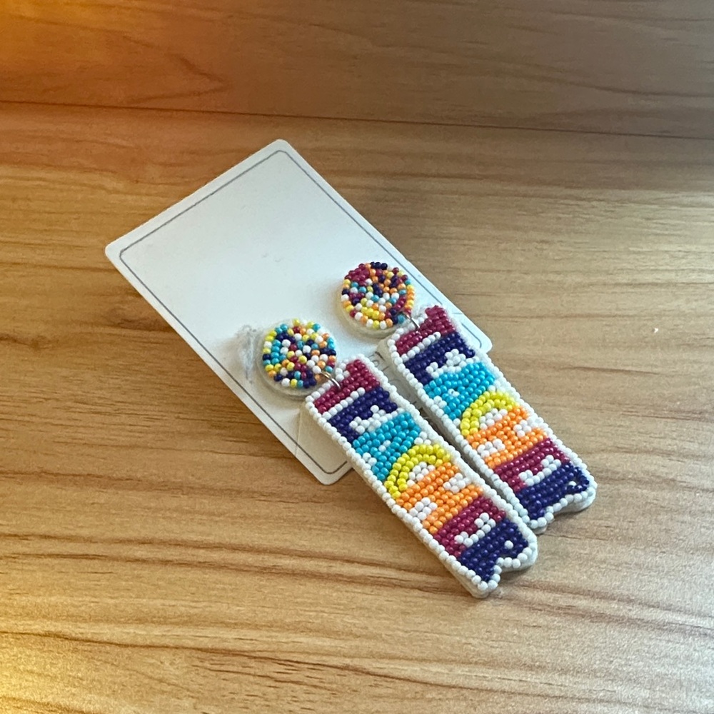 Rainbow Beaded Earrings